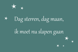 Dag sterren, dag maan op canvas groen
