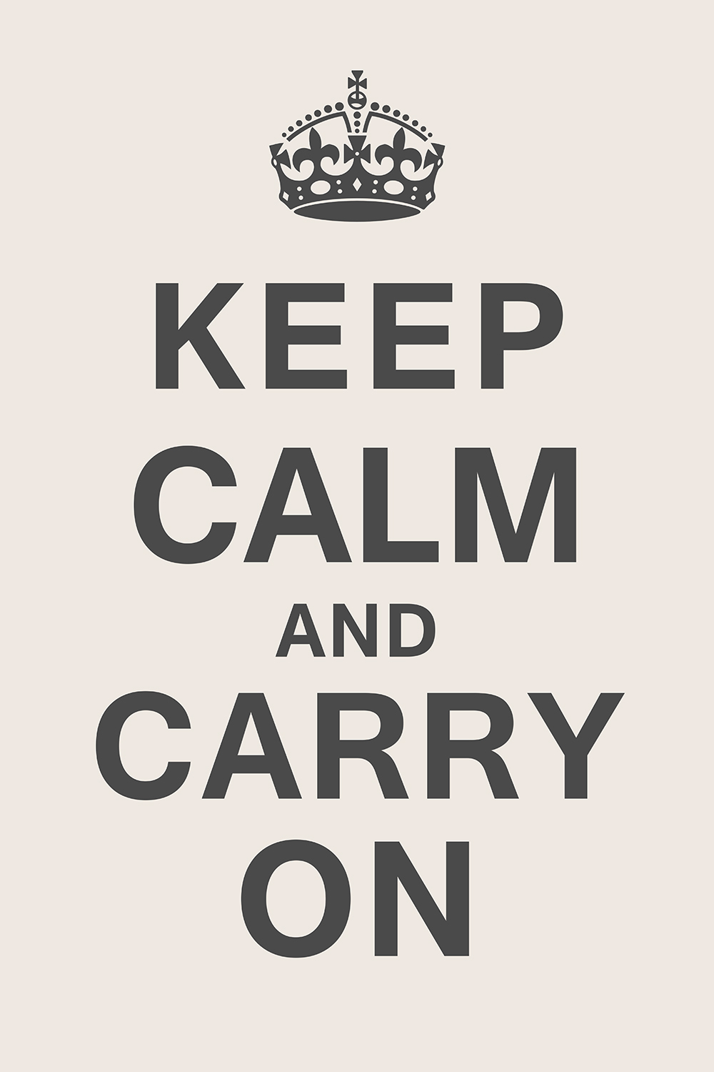 Keep calm and carry on op canvas