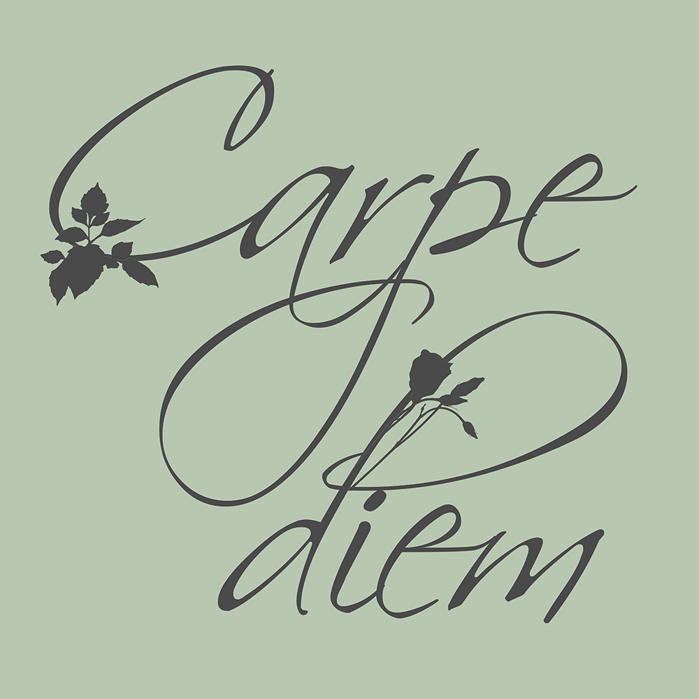 Carpe Diem op canvas groen