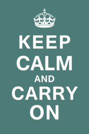 Keep calm and carry on op canvas groen