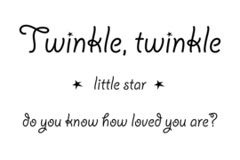 Twinkle twinkle little star op canvas wit