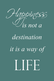 Happiness op canvas groen