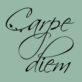 Carpe Diem op canvas groen