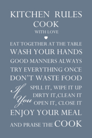 Tekst op canvas mistblauw