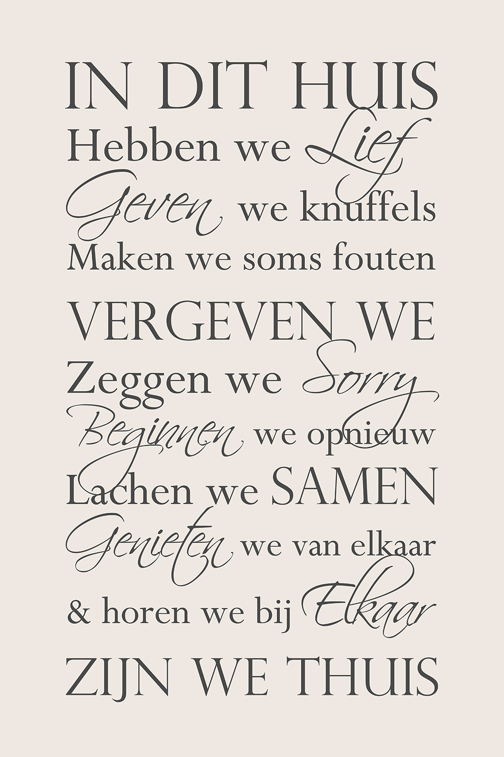 In dit huis op canvas
