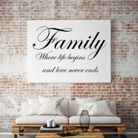 Family where life begins op canvas