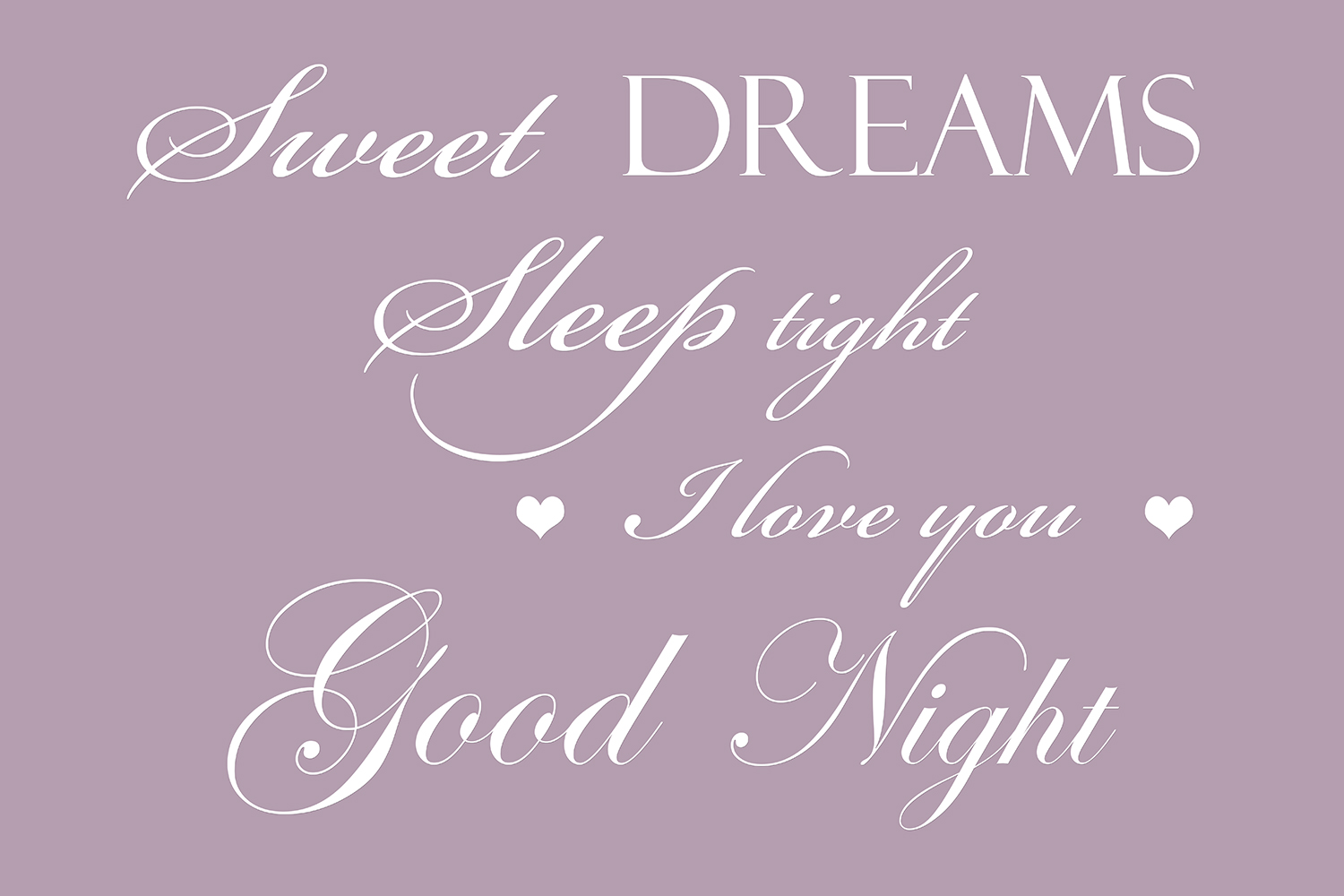 Sweet dreams op canvas paars