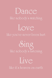 Tekst op canvas roze