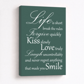 Tekst op canvas donkergroen