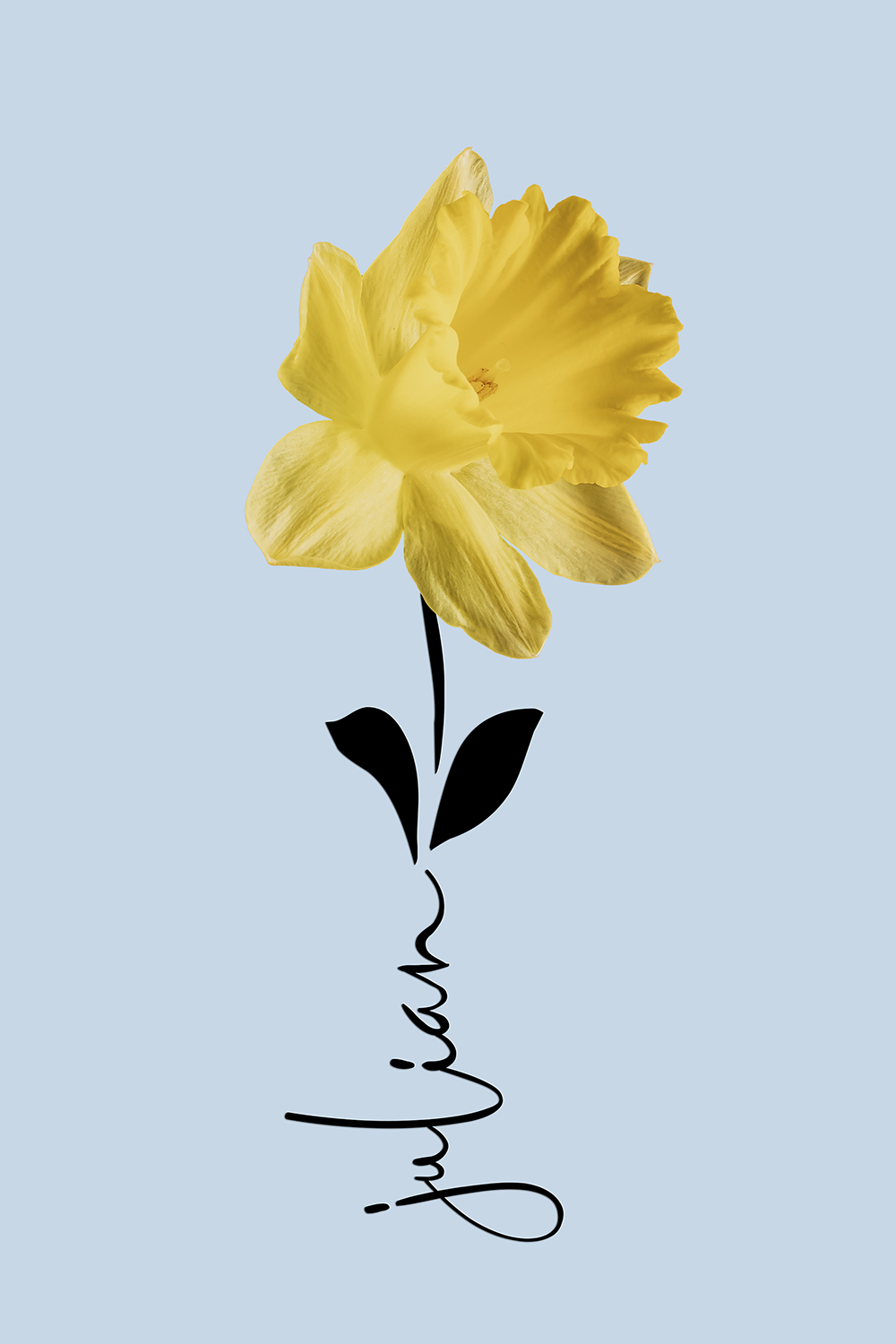 Geboortebloem maart op canvas