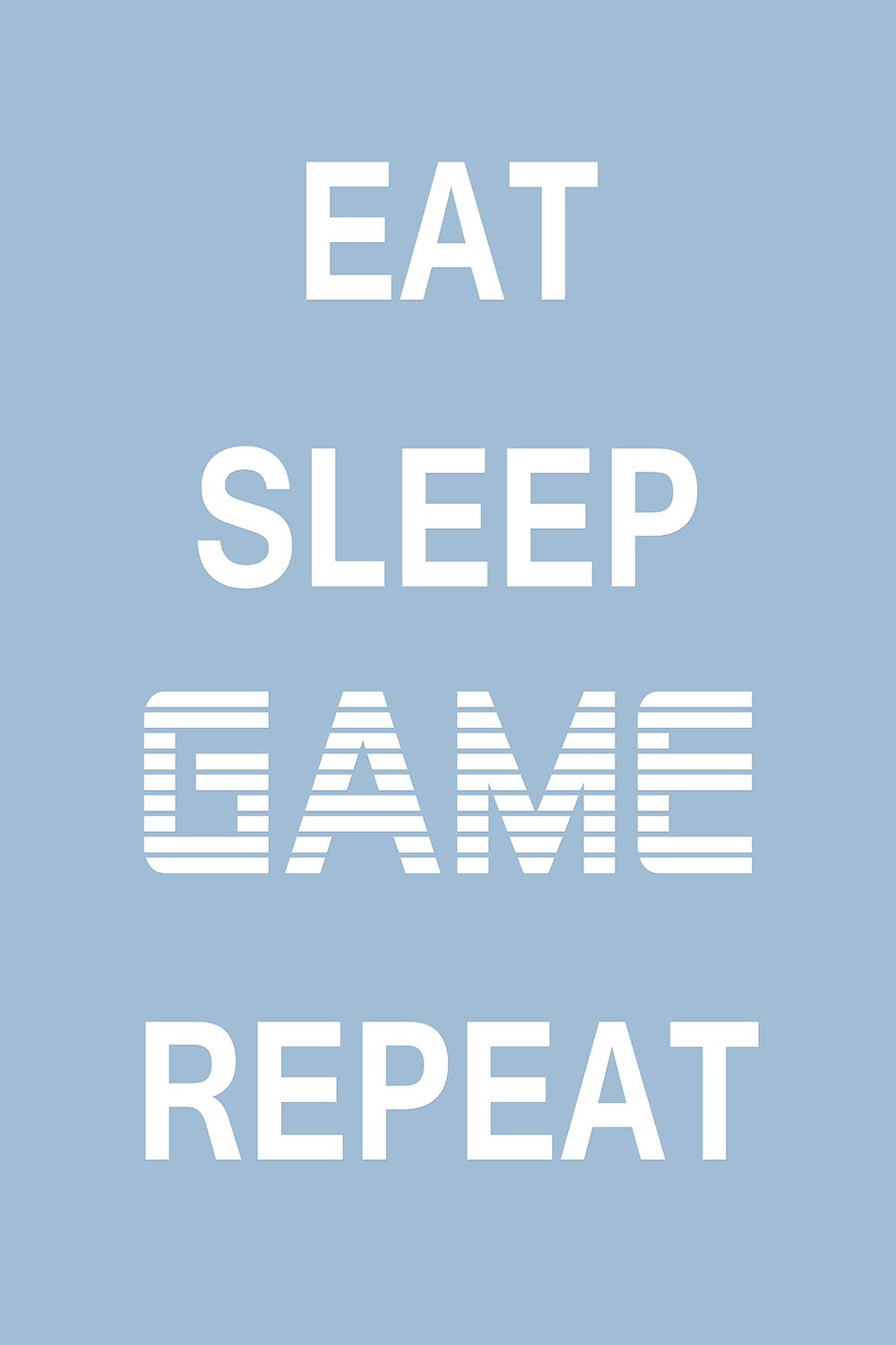 Eat Sleep Game Repeat op canvas blauw