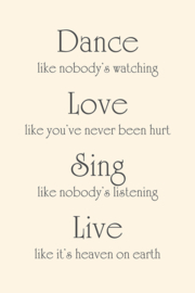 Tekst op canvas crème wit