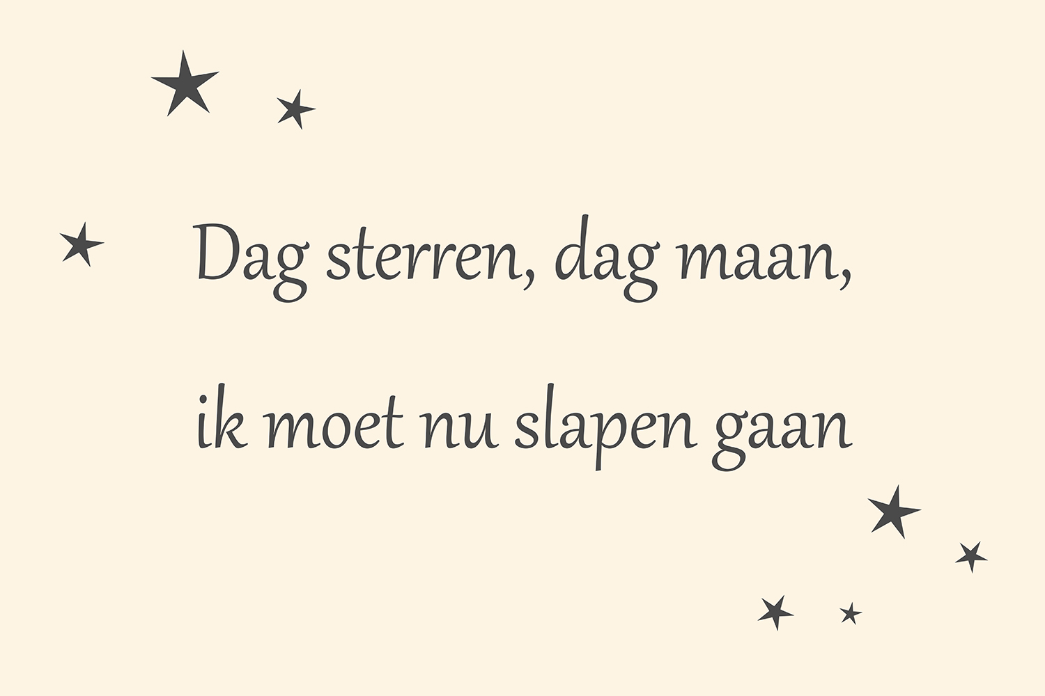 Dag sterren, dag maan op canvas wit