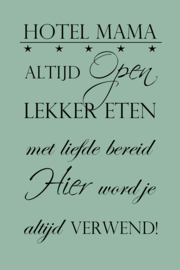 Hotel Mama op canvas groen
