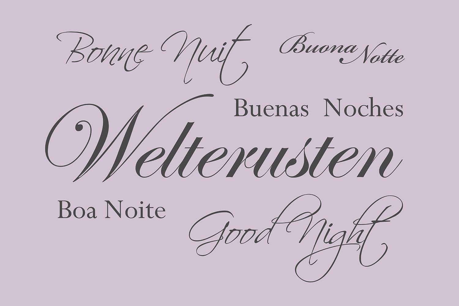 Welterusten op canvas paars