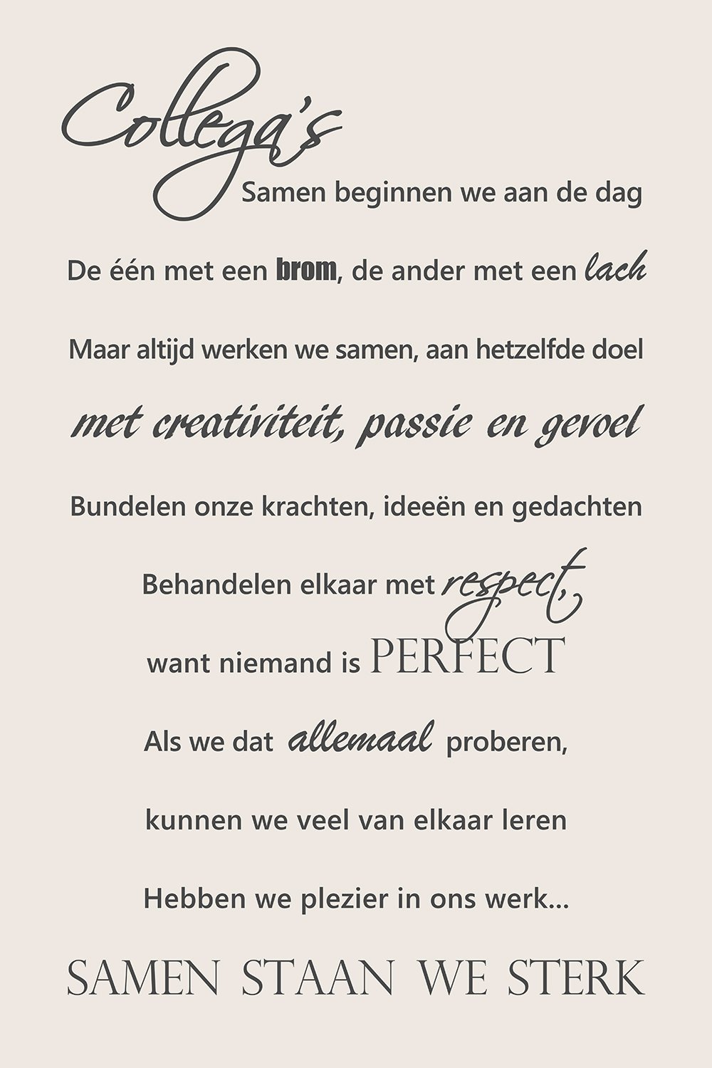Collega's op canvas wit