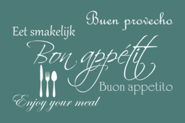 Bon appétit op canvas groen