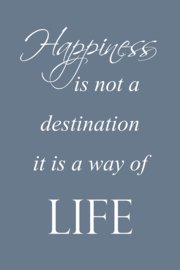 Tekst op canvas mistblauw