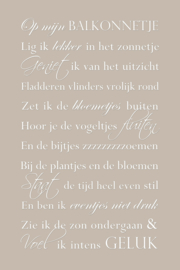 Op mijn balkonnetje - Tuinposter