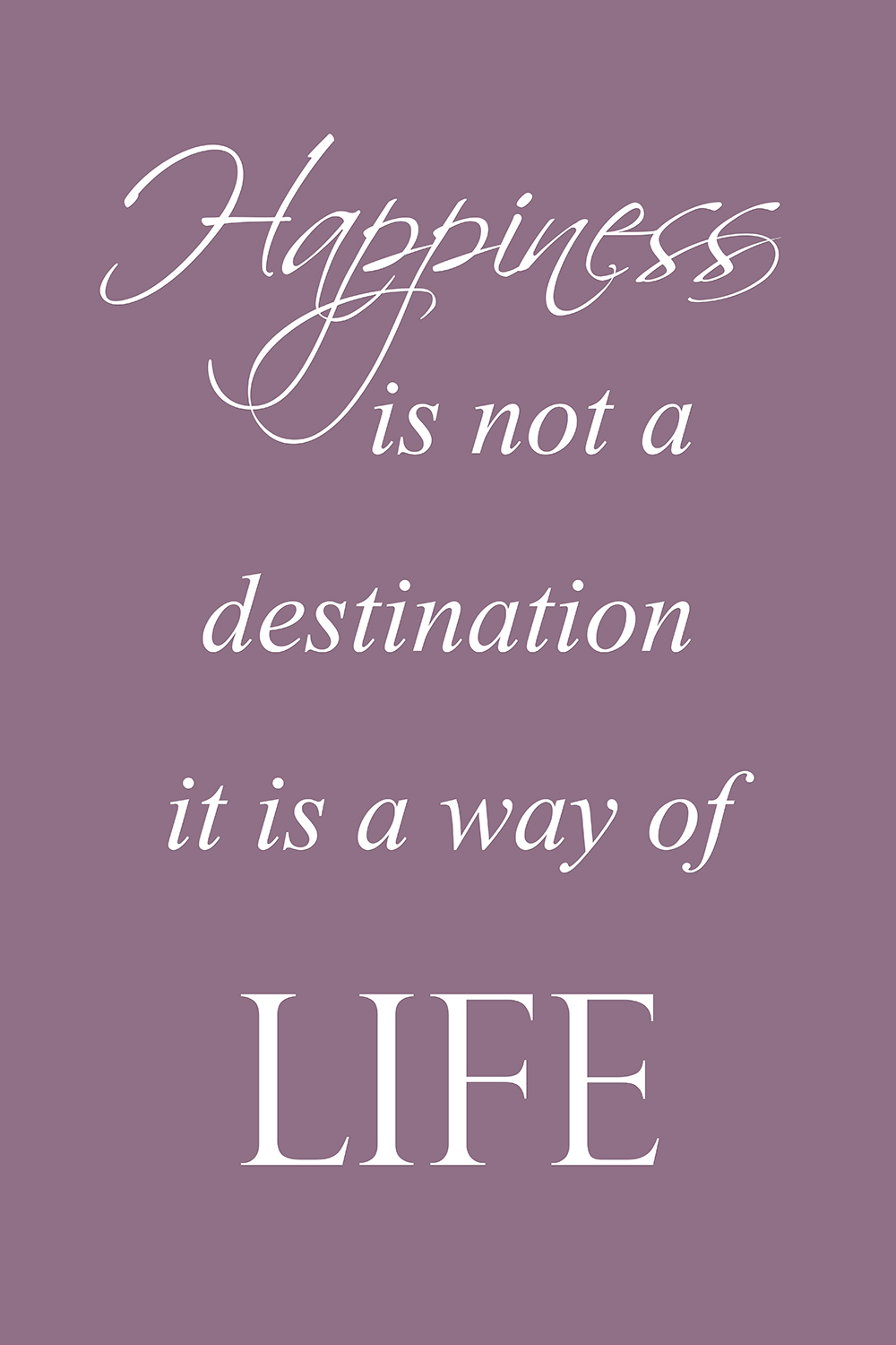 Happiness op canvas paars