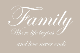 Family where life begins op canvas