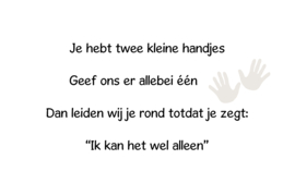 Twee kleine handjes op canvas wit