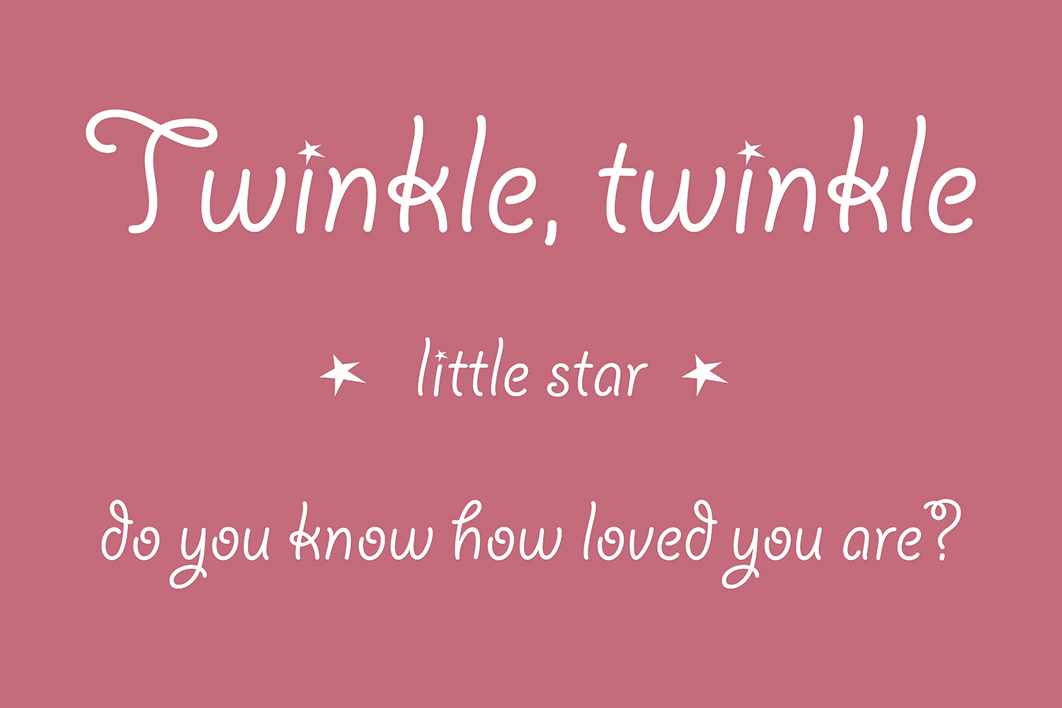 Twinkle twinkle little star op canvas roze