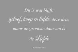 Geloof hoop en liefde op canvas