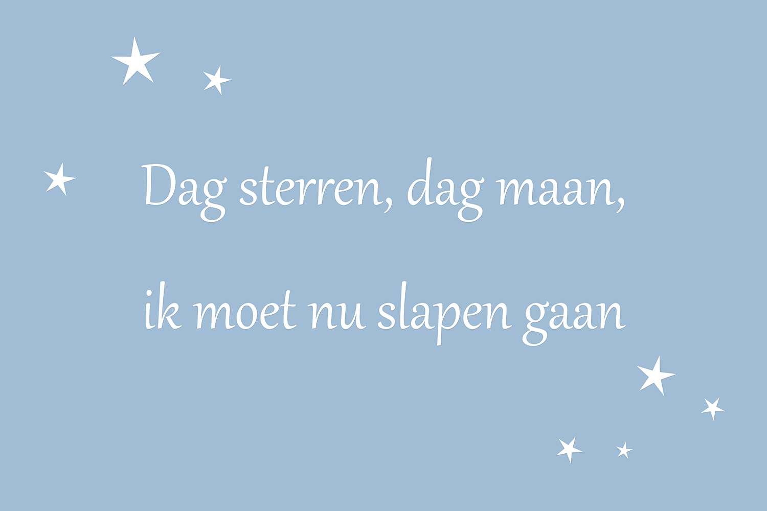 Dag sterren, dag maan op canvas blauw