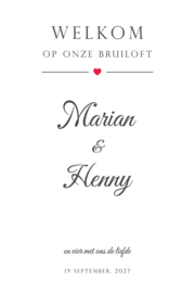Welkomstbord bruiloft – Liefdevol