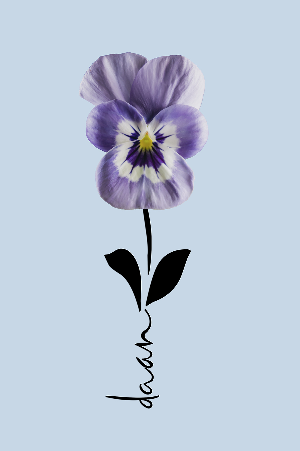 Geboortebloem februari op canvas