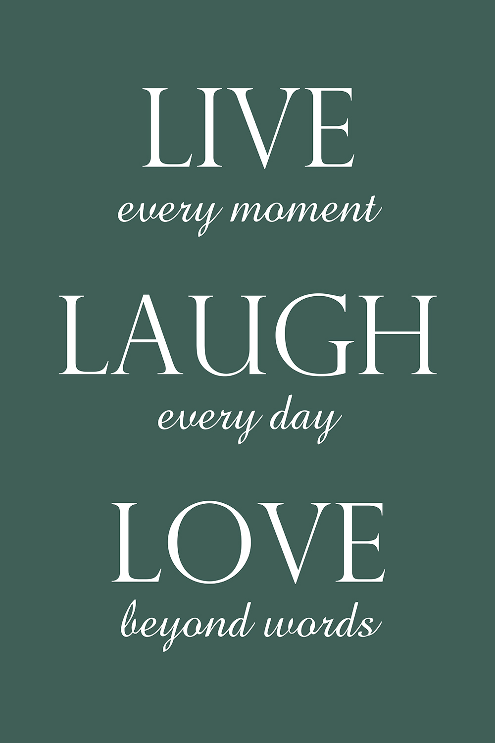 Live laugh love op canvas groen