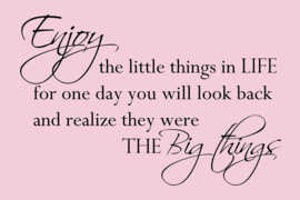 Enjoy the little things op canvas roze
