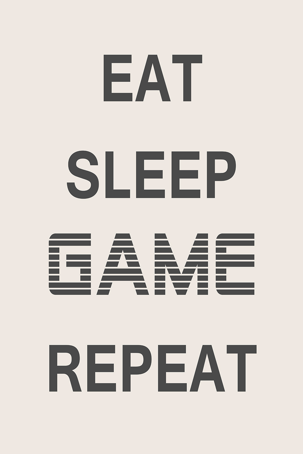 Eat Sleep Game Repeat op canvas