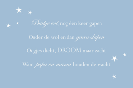 Tekst op canvas blauw