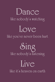 Tekst op canvas aubergine