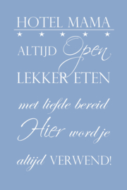Hotel Mama op canvas blauw