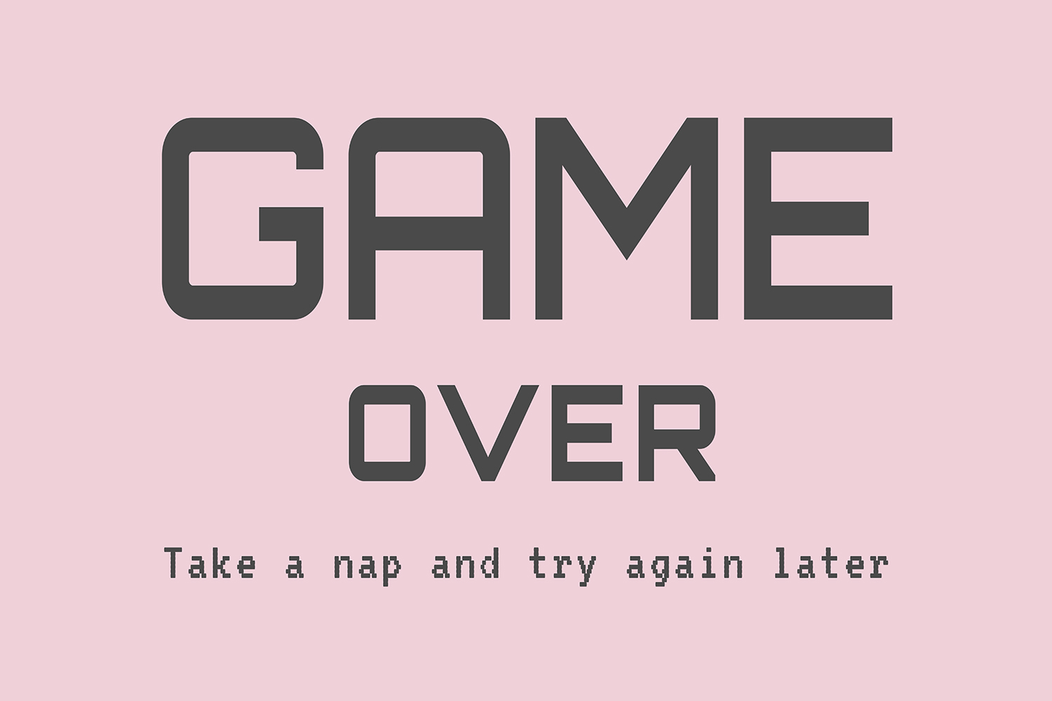 Game Over op canvas roze