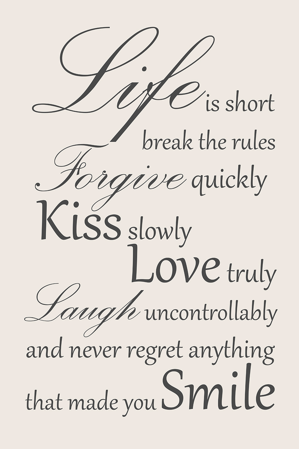 Life is short op canvas