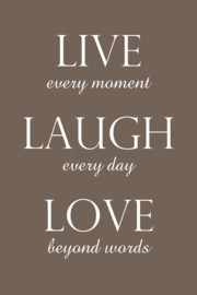 Live laugh love op canvas