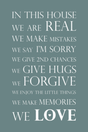 Tekst op canvas petrol