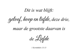 Geloof hoop en liefde op canvas