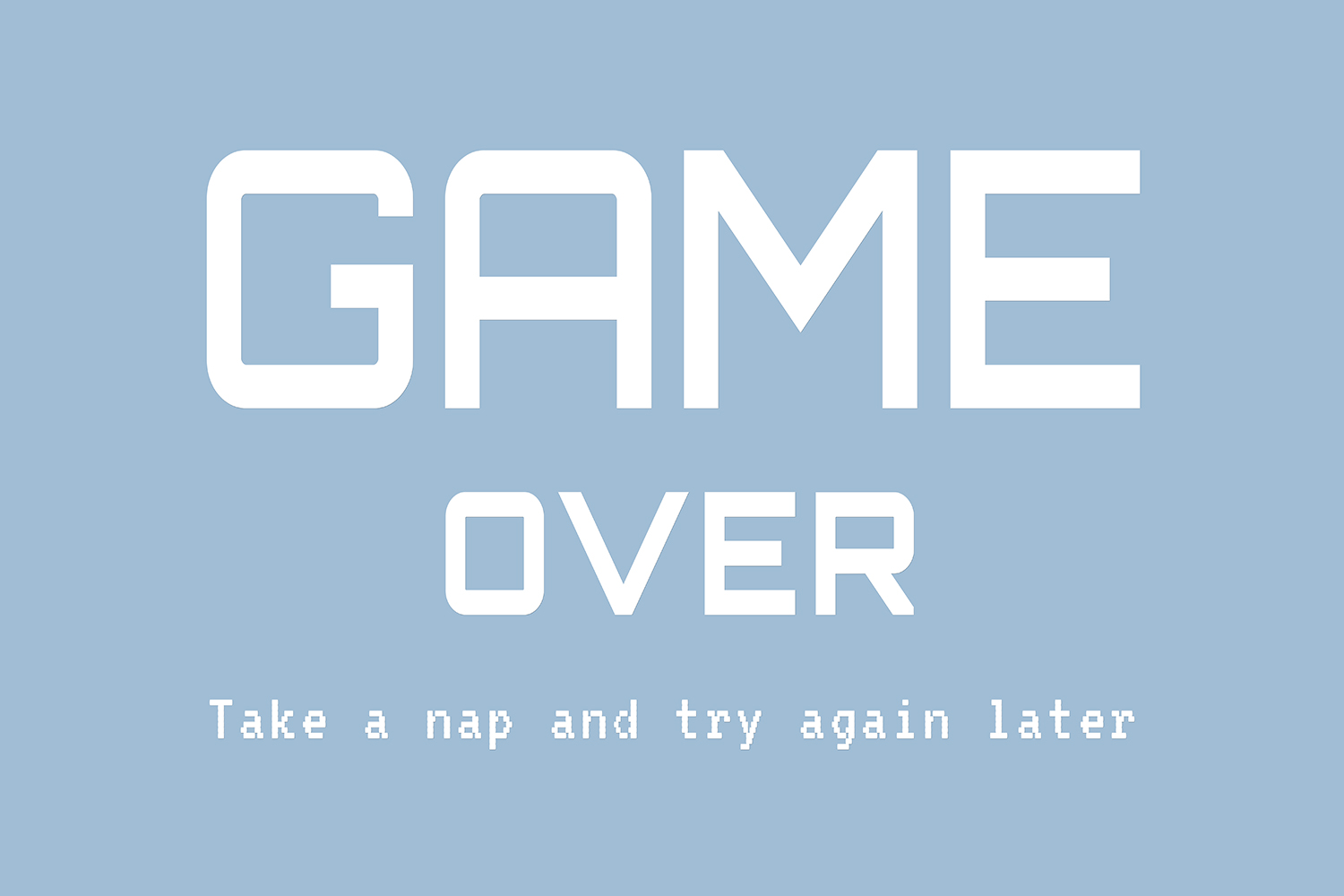 Game Over op canvas blauw