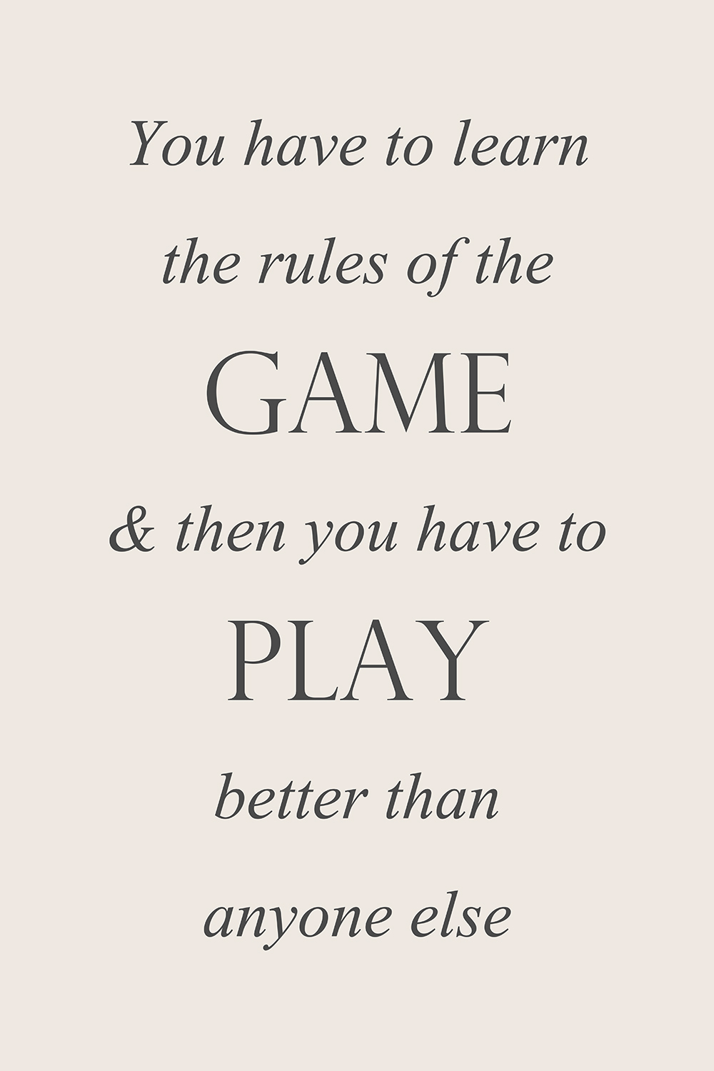 Rules of the game op canvas