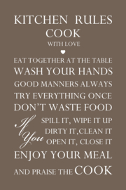 Kitchen rules op canvas