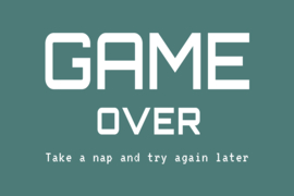 Game Over op canvas groen