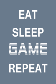 Eat Sleep Game Repeat - Canvas schilderij