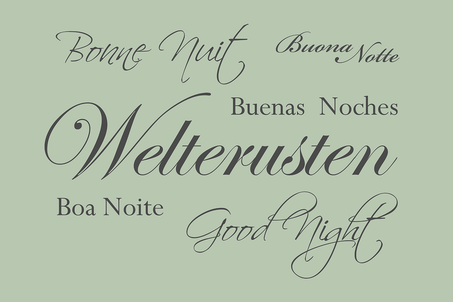 Welterusten op canvas groen