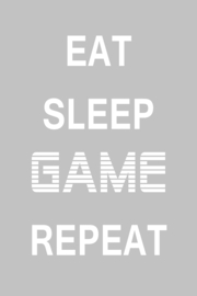 Eat Sleep Game Repeat op canvas