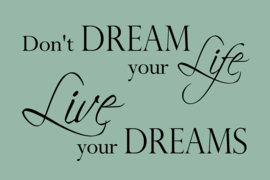 Live your dreams op canvas groen